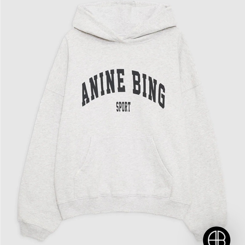 Anine Bing Light Gray Sport Hoodie